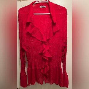 Brand: Kaelyn Max II, Style: button down-see through blouse